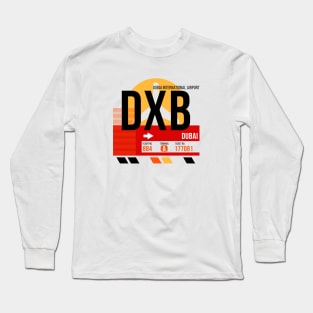 Dubai (DXB) Airport // Sunset Baggage Tag Long Sleeve T-Shirt